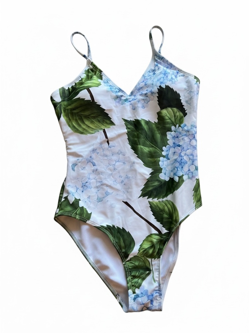 Floral One-Piece Swimsuit - Blue Hydrangea Print
